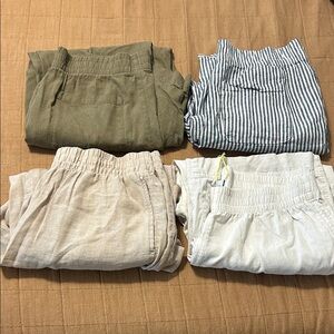 Old Navy Wide leg high waisted linen pants (4 pairs)